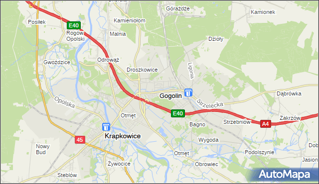 mapa Gogolin powiat krapkowicki, Gogolin powiat krapkowicki na mapie Targeo