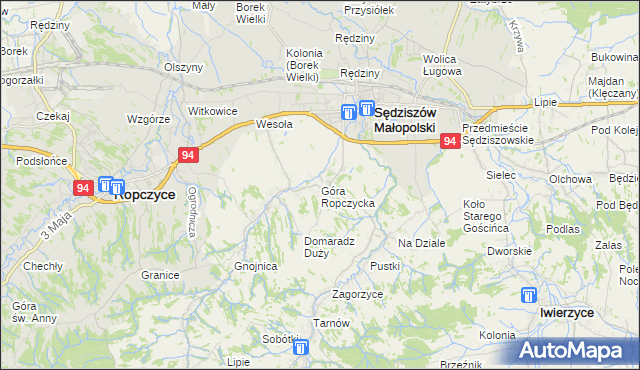 mapa Góra Ropczycka, Góra Ropczycka na mapie Targeo
