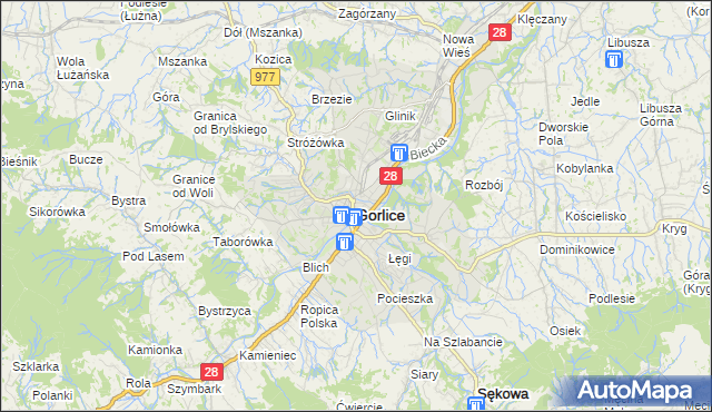 mapa Gorlic, Gorlice na mapie Targeo