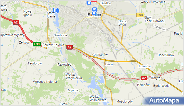 mapa Grabianów, Grabianów na mapie Targeo