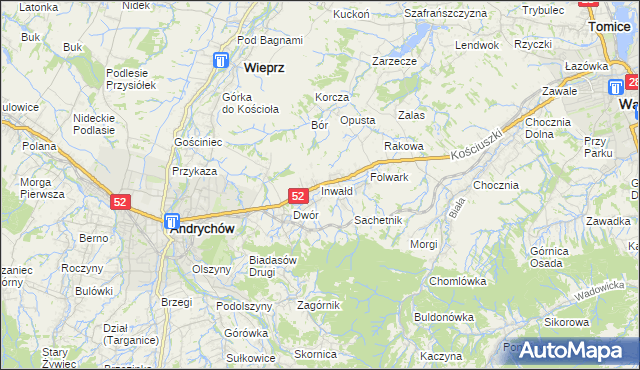 mapa Inwałd, Inwałd na mapie Targeo