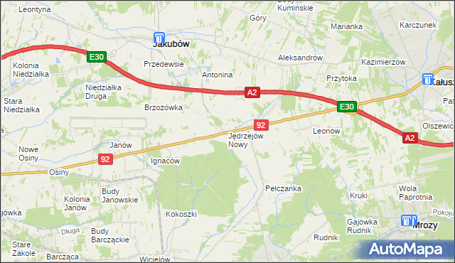 mapa Jędrzejów Nowy, Jędrzejów Nowy na mapie Targeo