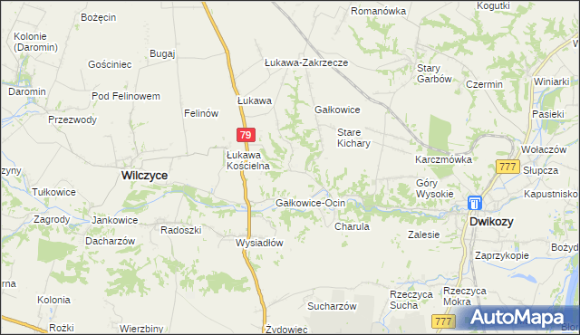mapa Kolonia Gałkowice, Kolonia Gałkowice na mapie Targeo