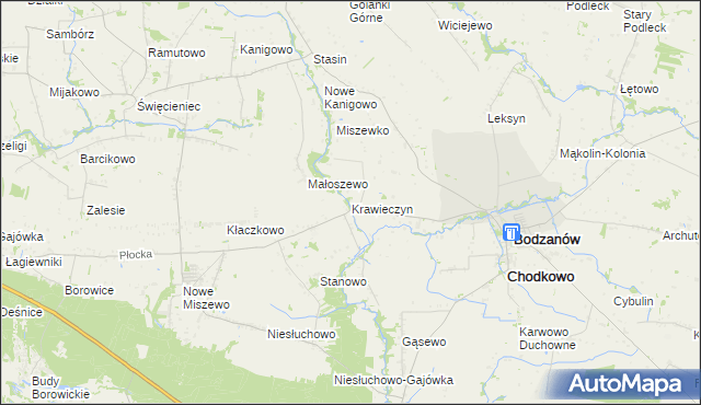 mapa Krawieczyn, Krawieczyn na mapie Targeo