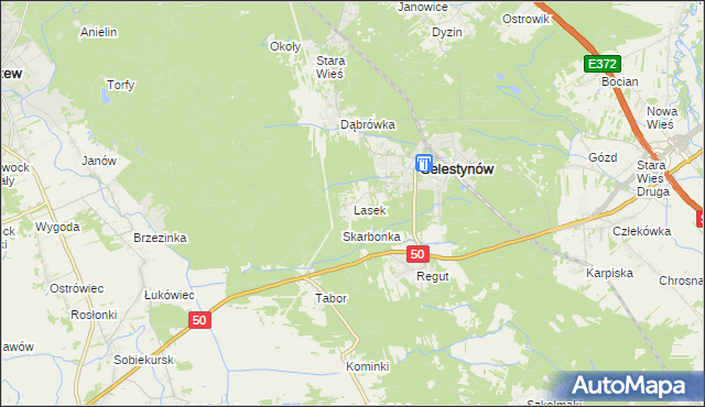 mapa Lasek gmina Celestynów, Lasek gmina Celestynów na mapie Targeo