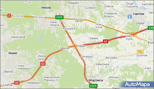 mapa Majdan gmina Wiązowna, Majdan gmina Wiązowna na mapie Targeo