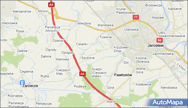 mapa Maleniska gmina Pawłosiów, Maleniska gmina Pawłosiów na mapie Targeo