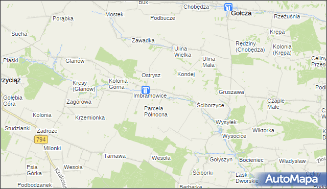 mapa Małyszyce, Małyszyce na mapie Targeo