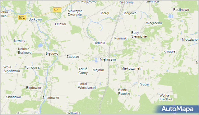 mapa Miękoszyn, Miękoszyn na mapie Targeo