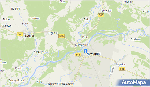 mapa Morgowniki, Morgowniki na mapie Targeo
