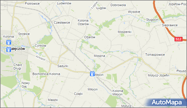 mapa Moszna gmina Jastków, Moszna gmina Jastków na mapie Targeo