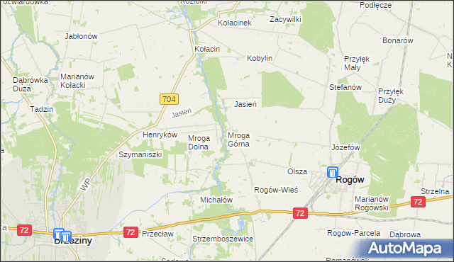 mapa Mroga Górna, Mroga Górna na mapie Targeo
