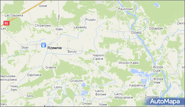 mapa Napiórki Ciężkie, Napiórki Ciężkie na mapie Targeo