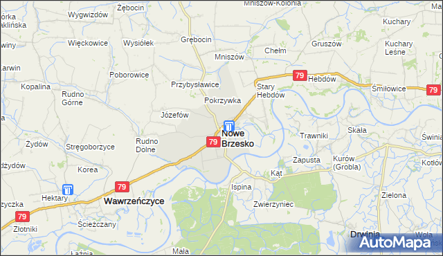 mapa Nowe Brzesko, Nowe Brzesko na mapie Targeo