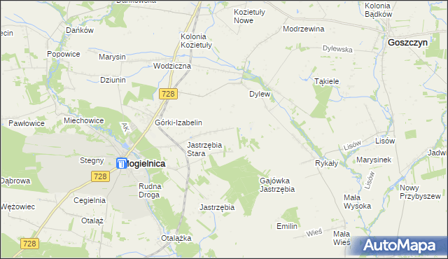 mapa Odcinki Dylewskie, Odcinki Dylewskie na mapie Targeo