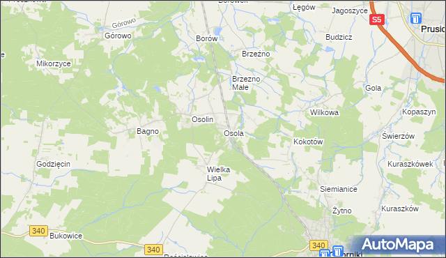 mapa Osola, Osola na mapie Targeo