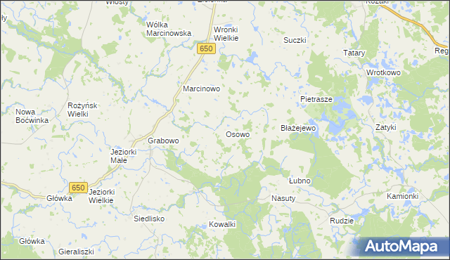 mapa Osowo gmina Gołdap, Osowo gmina Gołdap na mapie Targeo