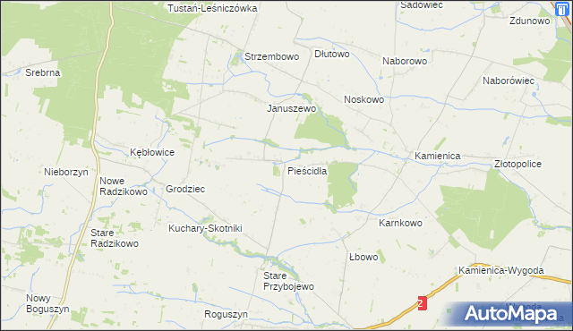 mapa Pieścidła, Pieścidła na mapie Targeo