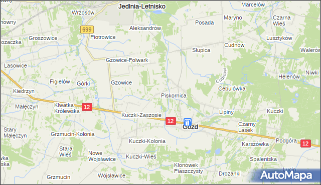 mapa Piskornica, Piskornica na mapie Targeo