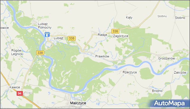 mapa Prawików, Prawików na mapie Targeo