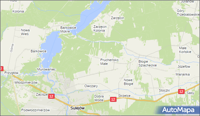 mapa Prucheńsko Małe, Prucheńsko Małe na mapie Targeo