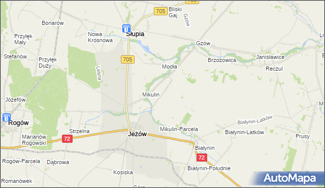 mapa Przybyszyce, Przybyszyce na mapie Targeo