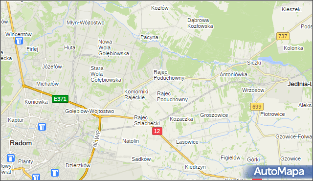 mapa Rajec Poduchowny, Rajec Poduchowny na mapie Targeo