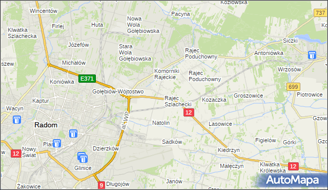mapa Rajec Szlachecki, Rajec Szlachecki na mapie Targeo