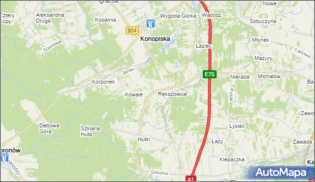 mapa Rększowice, Rększowice na mapie Targeo