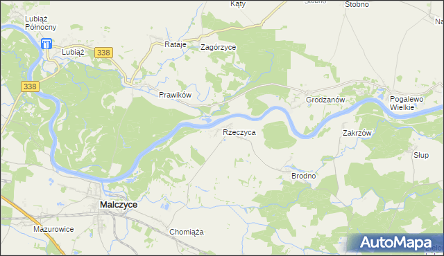 mapa Rzeczyca gmina Środa Śląska, Rzeczyca gmina Środa Śląska na mapie Targeo