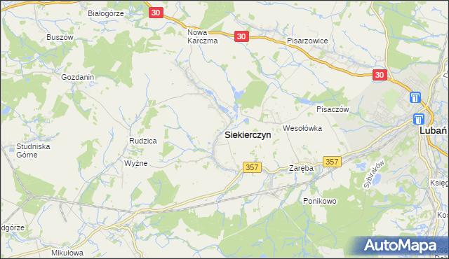 mapa Siekierczyn, Siekierczyn na mapie Targeo