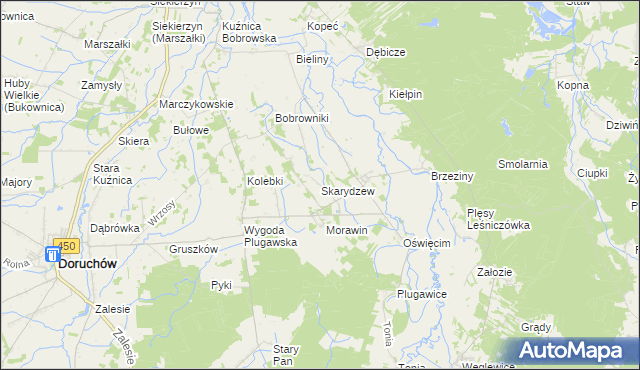 mapa Skarydzew, Skarydzew na mapie Targeo