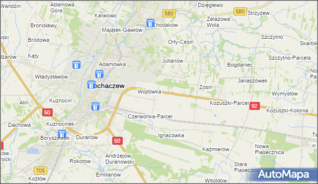 mapa Sochaczew-Wieś, Sochaczew-Wieś na mapie Targeo
