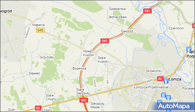 mapa Stare Kupiski, Stare Kupiski na mapie Targeo