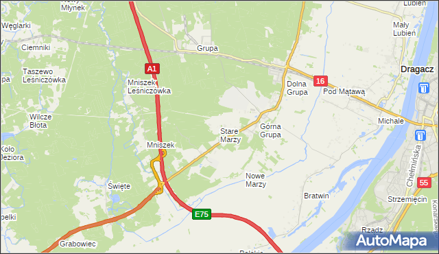 mapa Stare Marzy, Stare Marzy na mapie Targeo