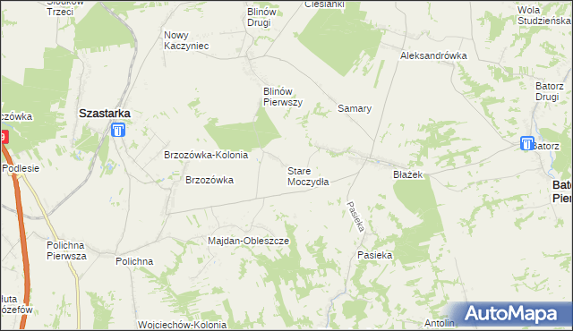 mapa Stare Moczydła, Stare Moczydła na mapie Targeo