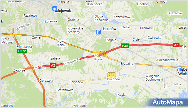 mapa Stary Konik, Stary Konik na mapie Targeo