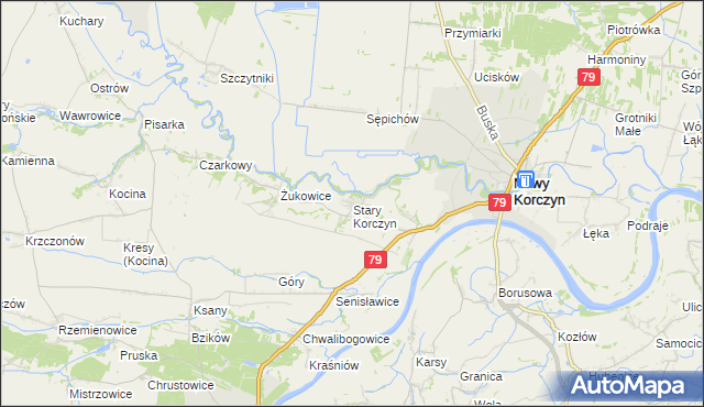 mapa Stary Korczyn, Stary Korczyn na mapie Targeo