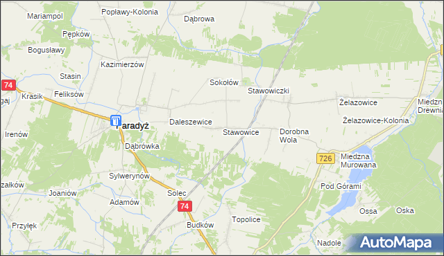 mapa Stawowice, Stawowice na mapie Targeo