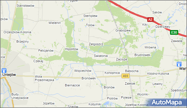 mapa Światonia, Światonia na mapie Targeo