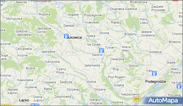 mapa Świdnik gmina Łukowica, Świdnik gmina Łukowica na mapie Targeo