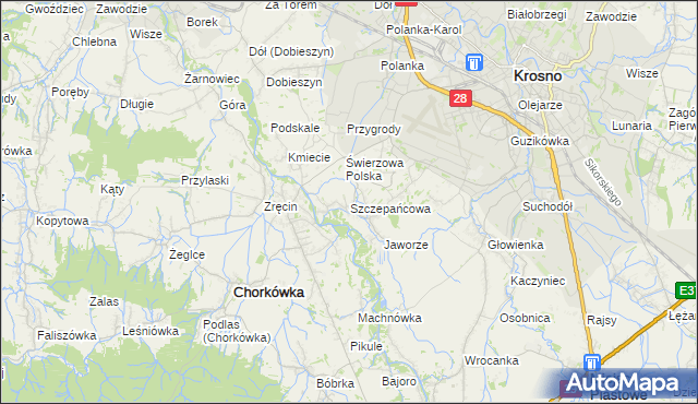 mapa Szczepańcowa, Szczepańcowa na mapie Targeo