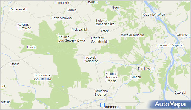mapa Toczyski Średnie, Toczyski Średnie na mapie Targeo