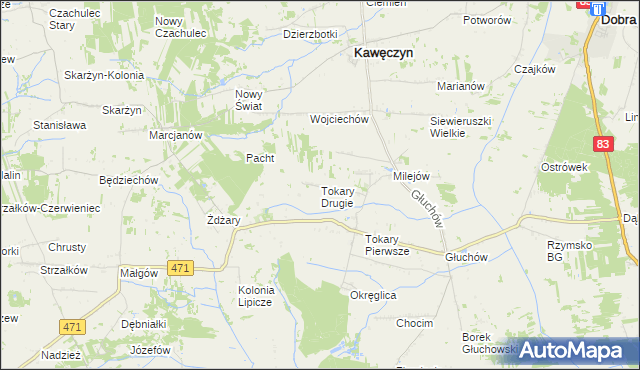mapa Tokary Drugie, Tokary Drugie na mapie Targeo