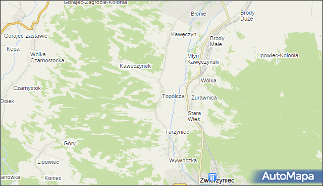 mapa Topólcza, Topólcza na mapie Targeo