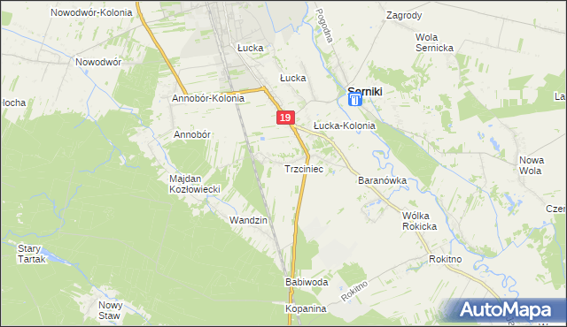 mapa Trzciniec gmina Lubartów, Trzciniec gmina Lubartów na mapie Targeo