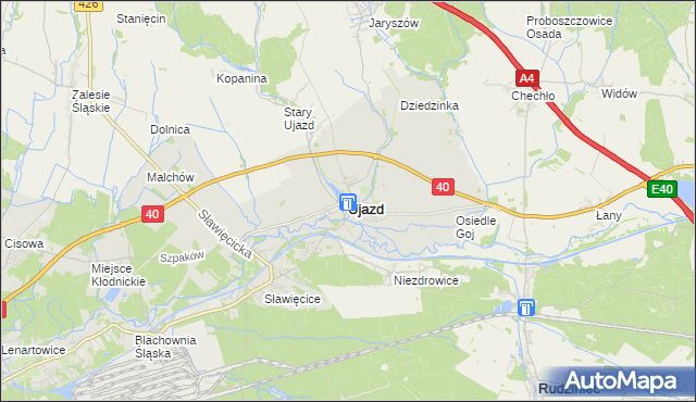 mapa Ujazd powiat strzelecki, Ujazd powiat strzelecki na mapie Targeo