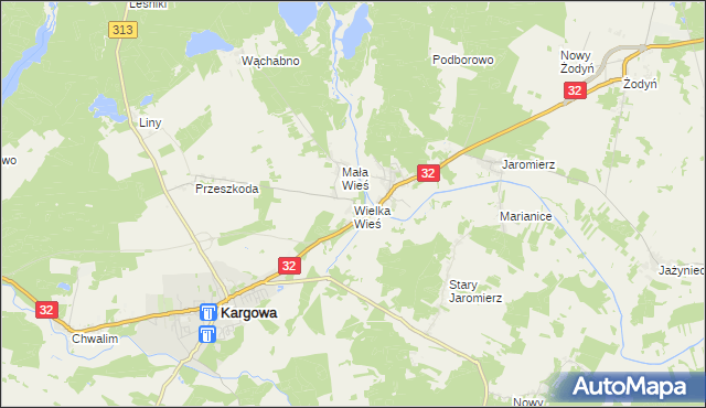 mapa Wielka Wieś gmina Siedlec, Wielka Wieś gmina Siedlec na mapie Targeo