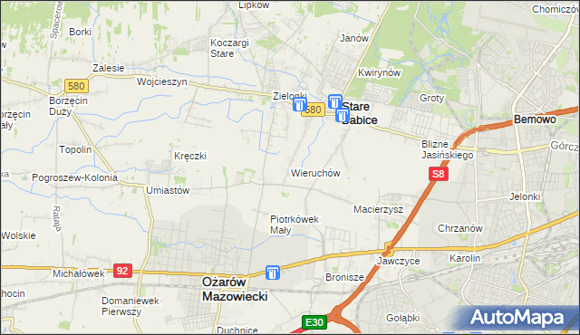 mapa Wieruchów, Wieruchów na mapie Targeo