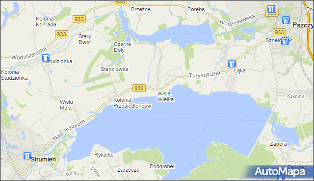 mapa Wisła Wielka, Wisła Wielka na mapie Targeo